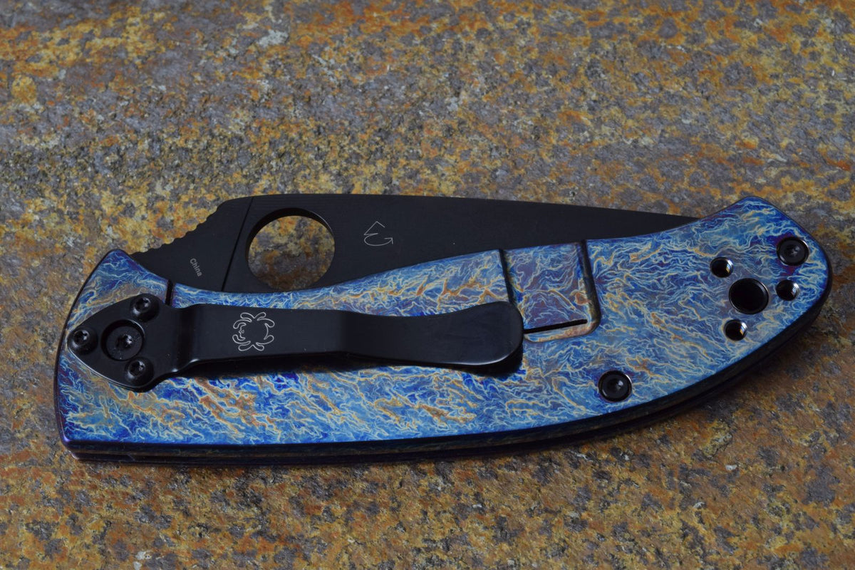 Spyderco Tenacious R.I.L. Blue Titan Black Blade