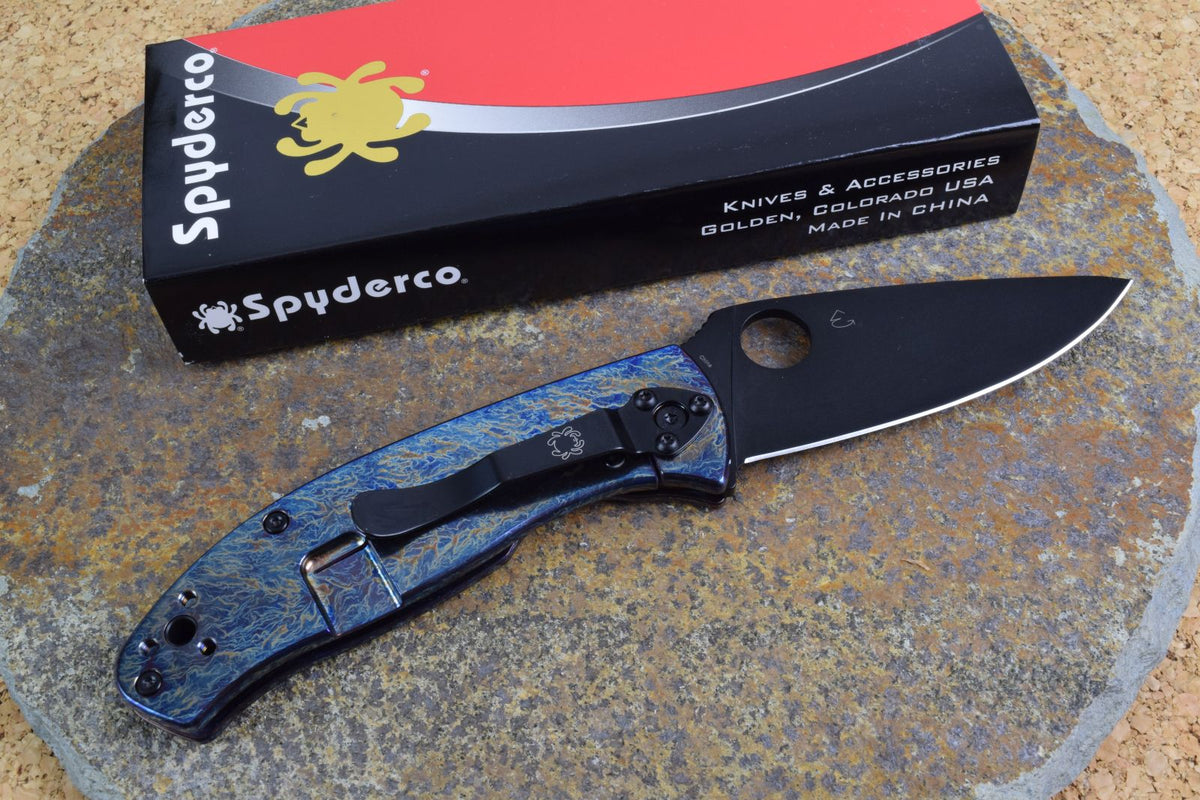 Spyderco Tenacious R.I.L. Blue Titan Black Blade