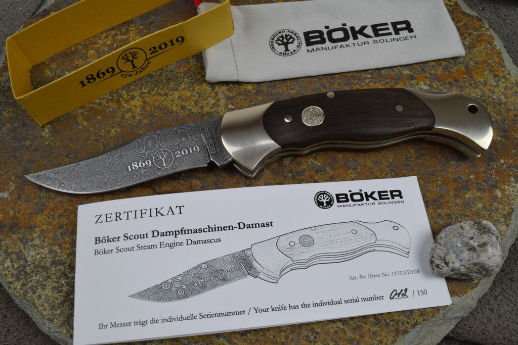 Boker Scout Steam Engine Damascus